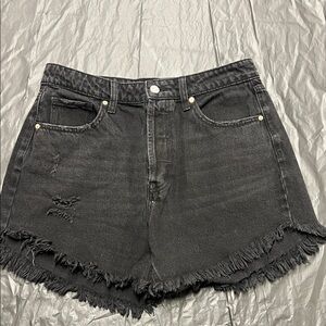 Wild Fable Black Denim Frayed Hem Women Shorts